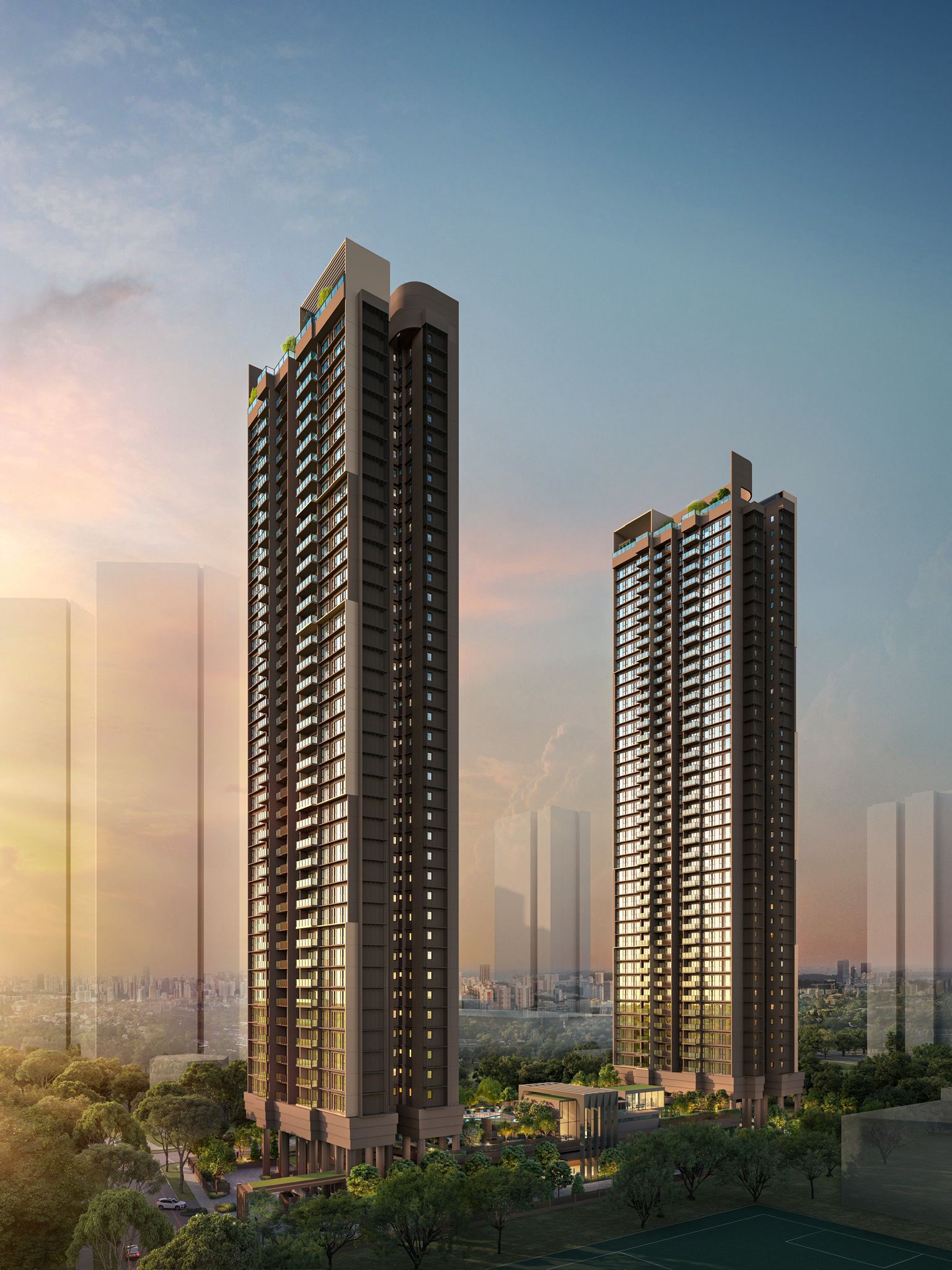 50m Infinity Pool with stunning city skyline views and temperature-controlled waters